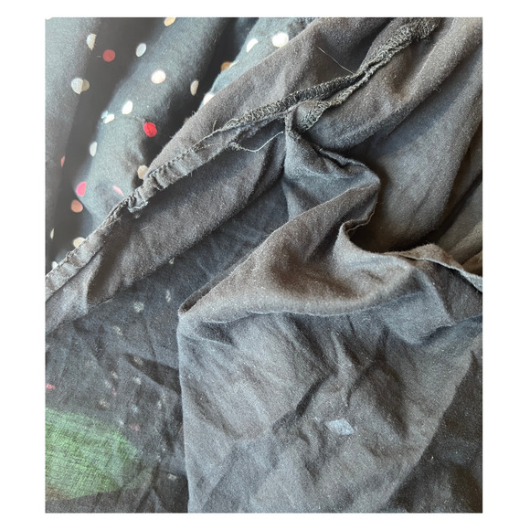 Christopher & Banks Polka Dot Ruffled Midi Skirt Multicolor Black Elastic Waist - Picture 8 of 9